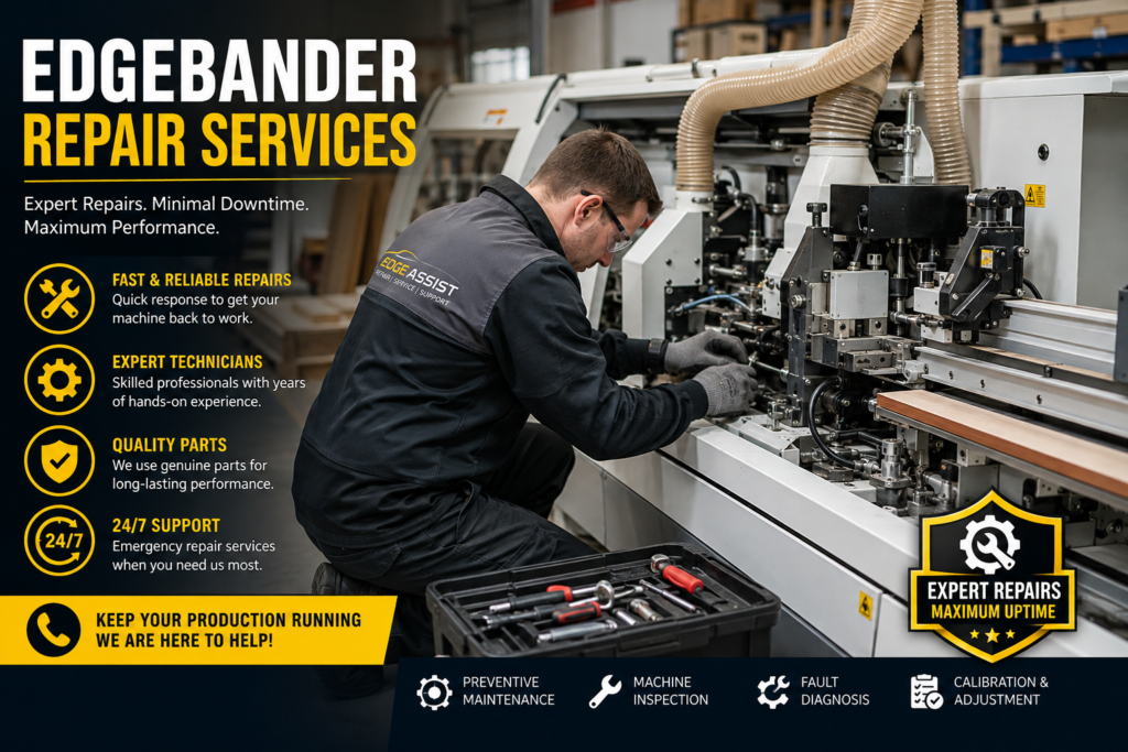 Professional Edgebander Repair Services by experienced industrial machine technicians.